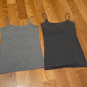 2 large tank tops. Light and dark gray.